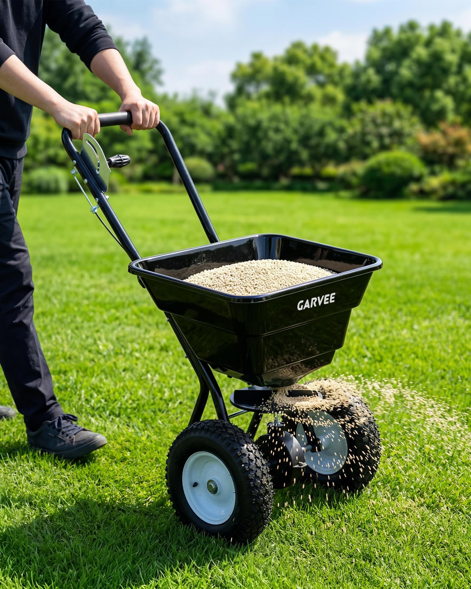Grass Seed Spreader - Усиленный сеялка-разбрасыватель для газона на 80