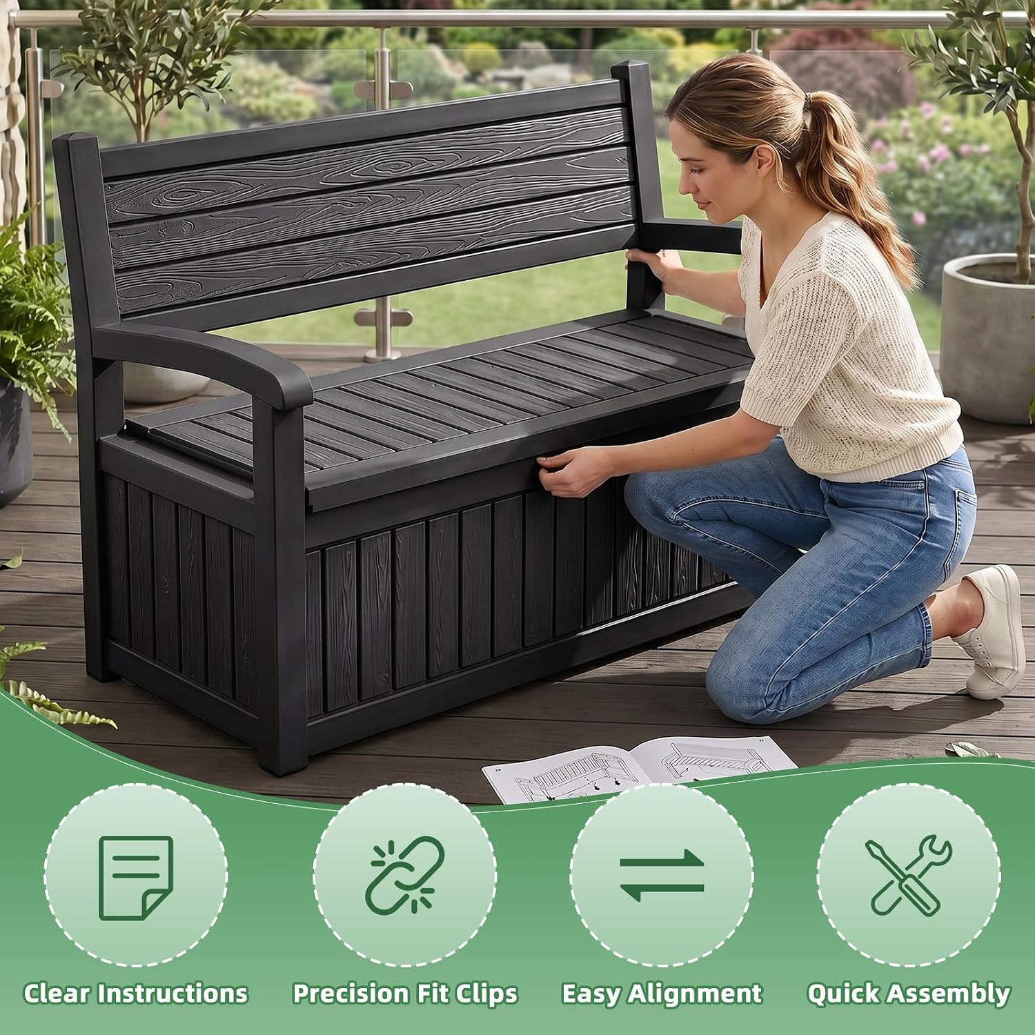 Большой уличный ящик-скамья дл – обзор и цена Gardening Tools Box