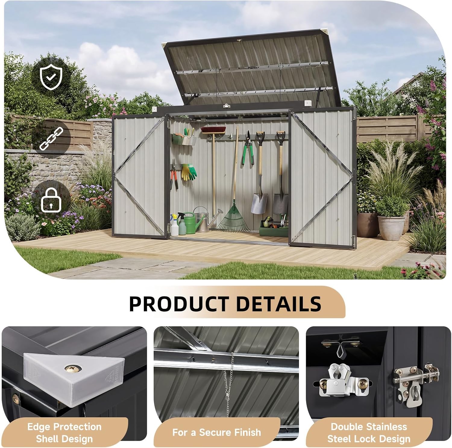Уличный водонепроницаемый мета – обзор и цена Gardening Tools Box
